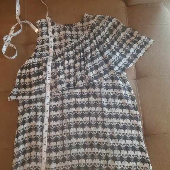 💯 Thomas Wylde Silk Skull Sleeveless Blouse - Picture 8 of 15